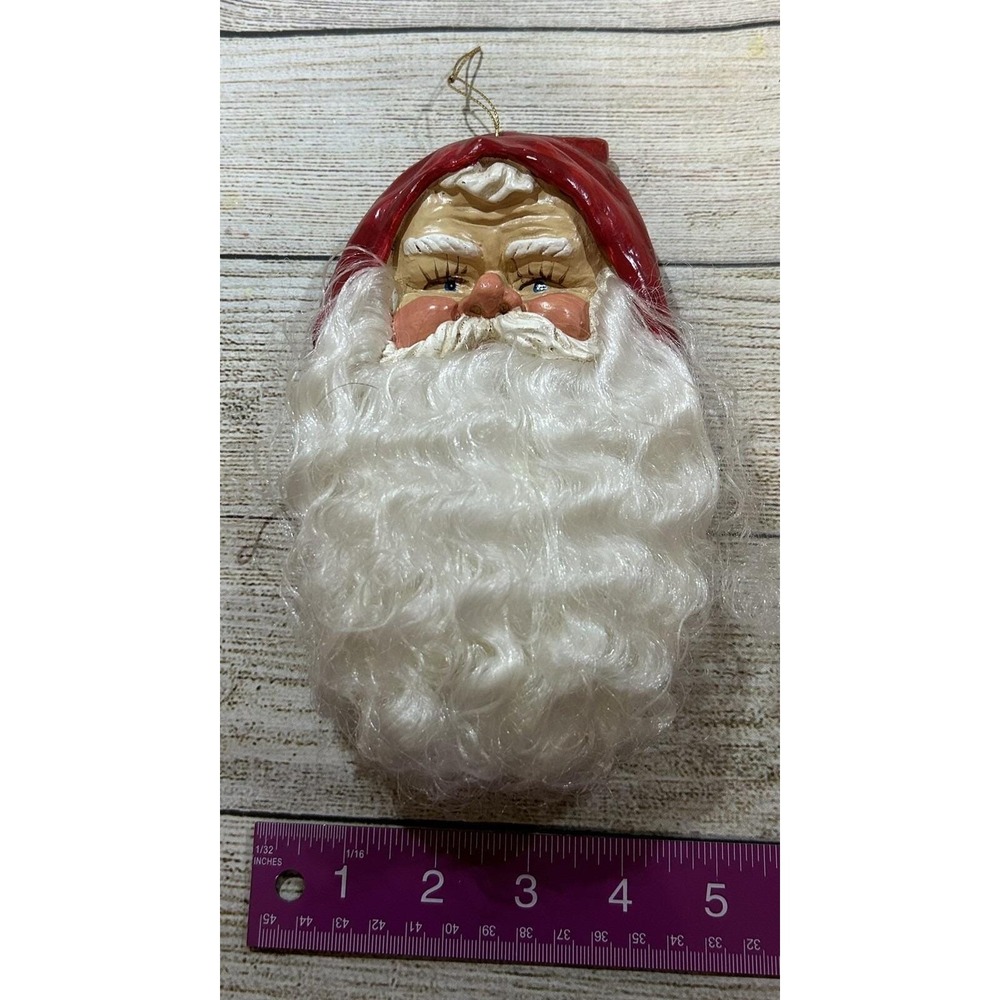 Vintage Molded Plastic Santa Head 5" x 8" Unique Retro Taiwan MUST SEE TubB7